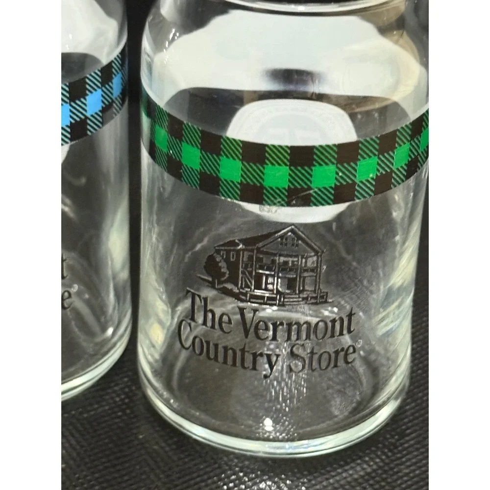 Vermont‎ Country Store 75 Years Anniversary Plaid Can Glass Set Barware